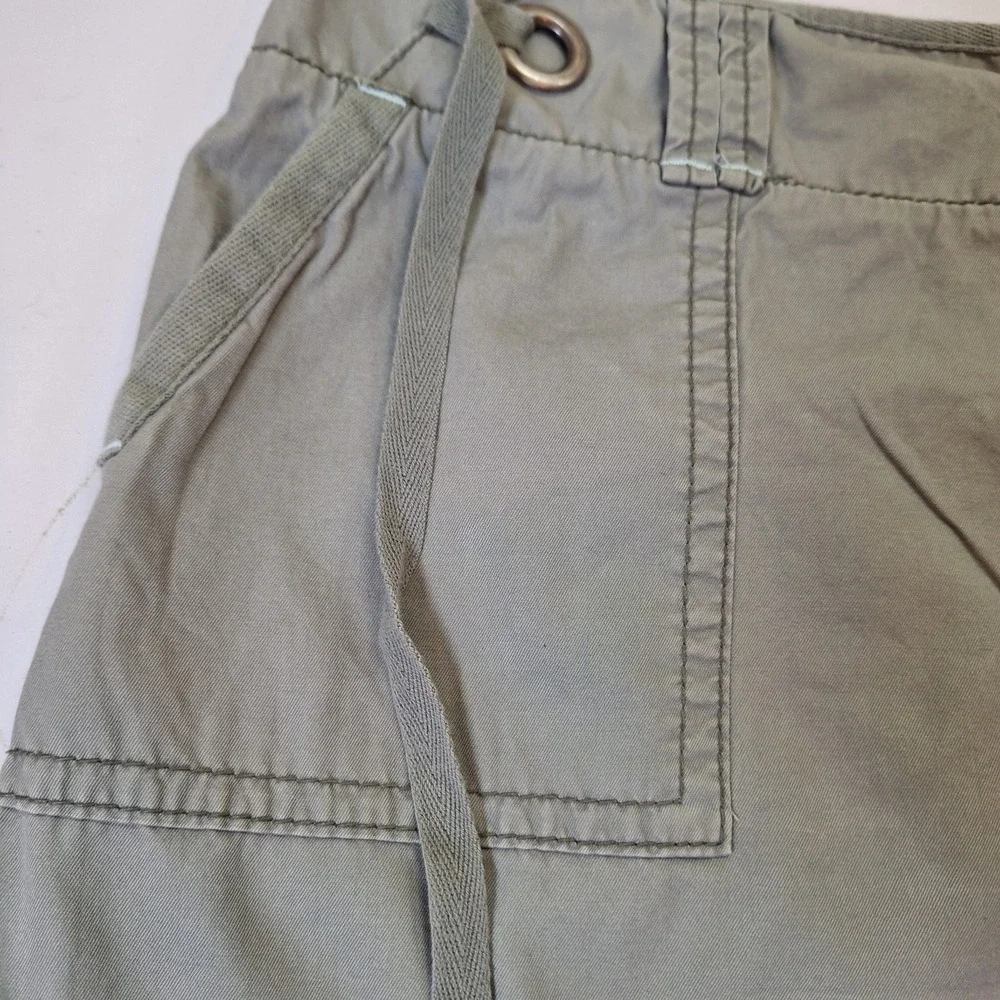 American Eagle Skirt Size 14 Y2K Cargo Mini Sage Green Beach Coastal Boho - Picture 2 of 8